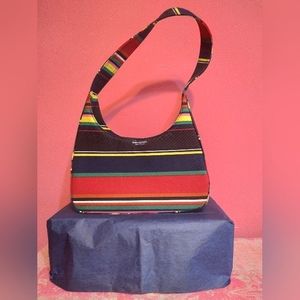 Vtg 90s Kate Spade Striped Shoulder Bag